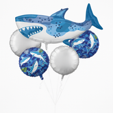 Shark-Themed Birthday Balloon Bouquet Set - 5 Piece